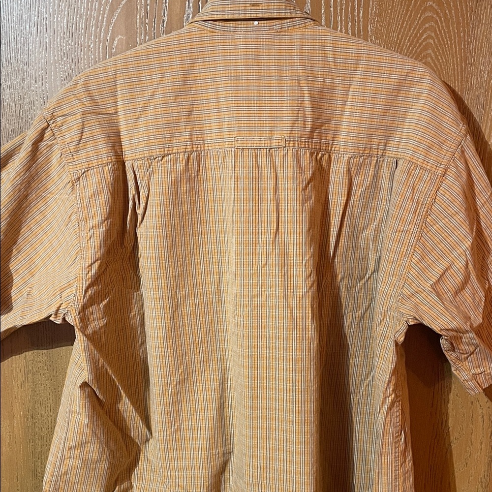 North Face A5 Men's Orange Plaid Button Down Short Sleeve Shirt - Picture 5 of 5